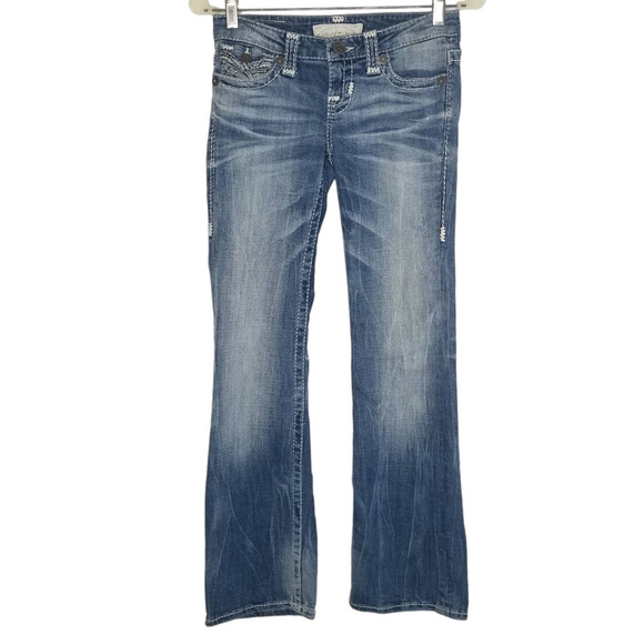 Big Star Vintage Collection Women's Liv Jeans with Back Pocket Flap and Jewels - Picture 2 of 15